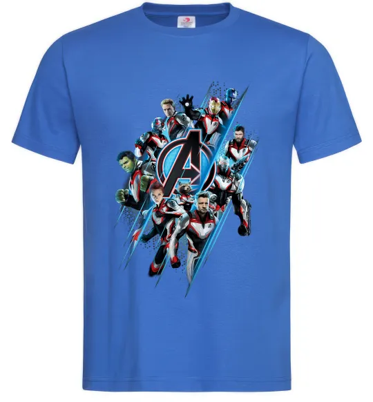 Чоловіча футболка Месники персонажі Яскраво-синій фото