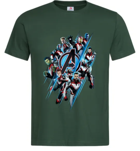 Чоловіча футболка Месники персонажі Темно-зелений фото