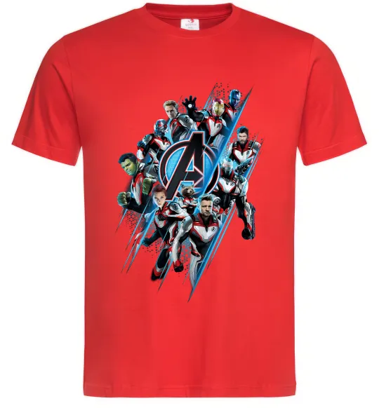 Чоловіча футболка Месники персонажі Червоний фото