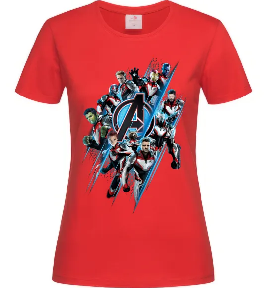 Женская футболка Месники персонажі Красный фото