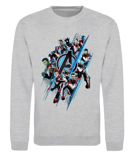 Свитшот Месники персонажі Серый меланж фото