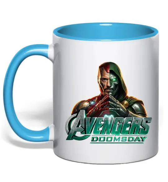 Чашка с цветной ручкой Doomsday Месники Голубой фото