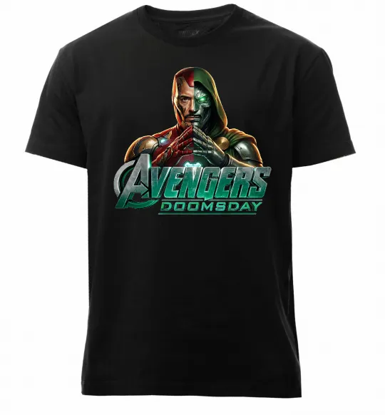 Чоловіча преміум футболка Doomsday Месники Чорний фото