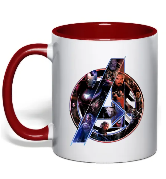 Чашка с цветной ручкой Месники лого Красный фото