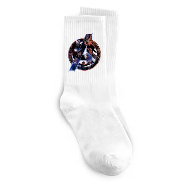 Носки Месники лого Белый фото