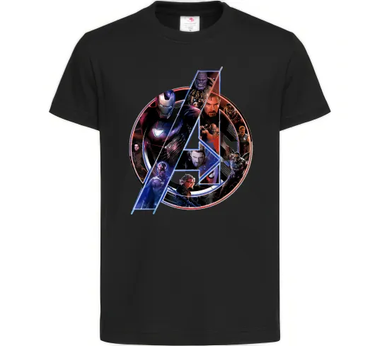 Детская футболка Месники лого Черный фото