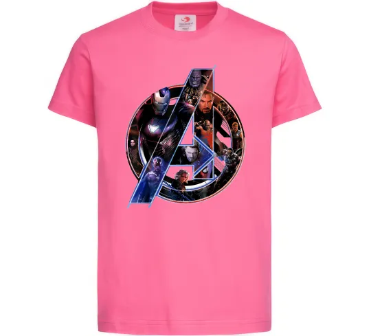 Детская футболка Месники лого Ярко-розовый фото