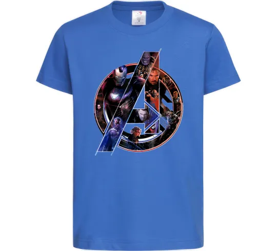 Детская футболка Месники лого Ярко-синий фото