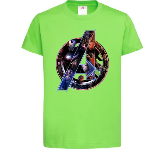 Детская футболка Месники лого Лаймовый фото