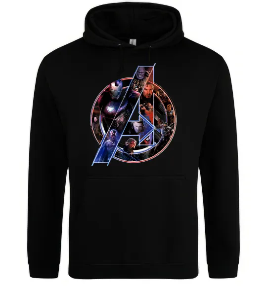 Мужская толстовка (худи) Месники лого Черный фото