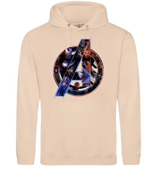 Мужская толстовка (худи) Месники лого Песочный фото