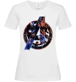 Женская футболка Месники лого Белый фото