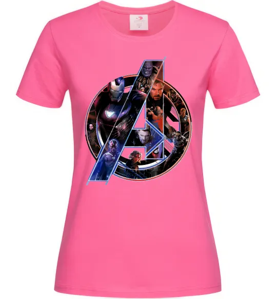 Жіноча футболка Месники лого Яскраво-рожевий фото