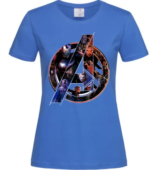 Жіноча футболка Месники лого Яскраво-синій фото