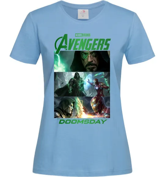 Женская футболка Месники Сходження Доктора Дума Голубой фото