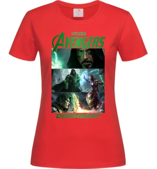 Женская футболка Месники Сходження Доктора Дума Красный фото