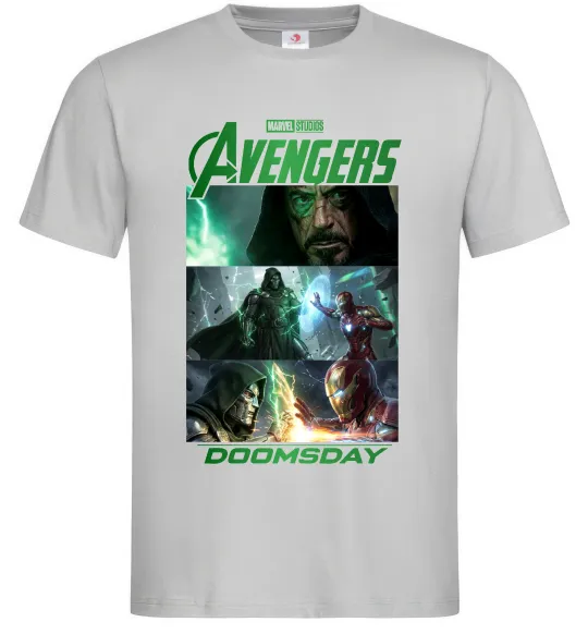 Чоловіча футболка Месники Сходження Доктора Дума Сірий фото