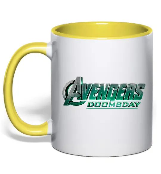 Чашка з кольоровою ручкою Doomsday logo Лимонний фото