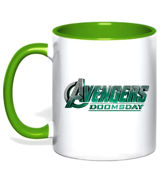 Чашка с цветной ручкой Doomsday logo Зеленый фото