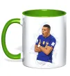 Чашка с цветной ручкой Mbappe art Зеленый фото
