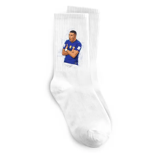 Носки Mbappe art Белый фото