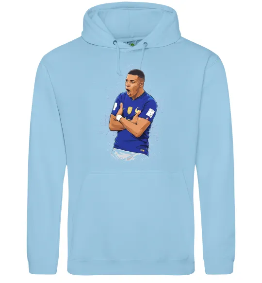 Мужская толстовка (худи) Mbappe art Голубой фото