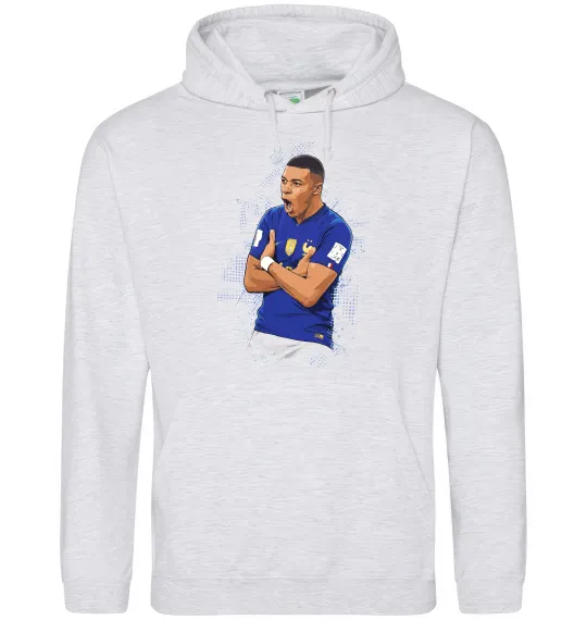 Женская толстовка (худи) Mbappe art Серый меланж фото