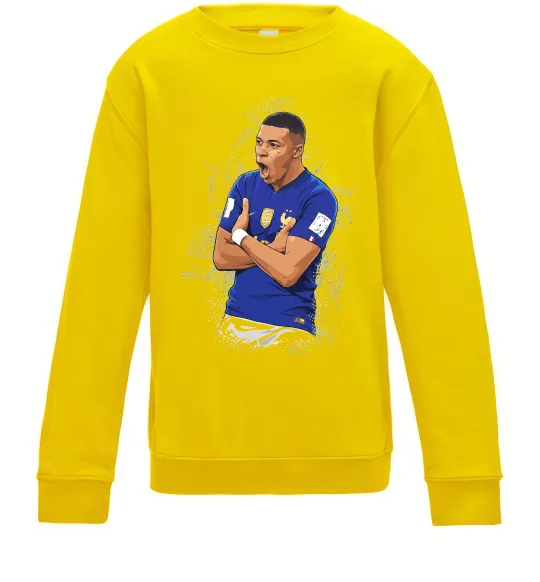 Детский Свитшот Mbappe art Солнечно желтый фото