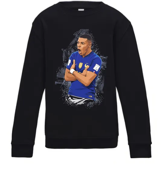 Детский Свитшот Mbappe art Черный фото