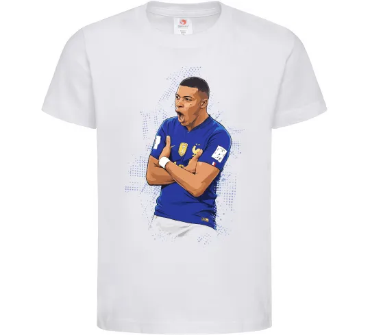 Дитяча футболка Mbappe art Білий фото