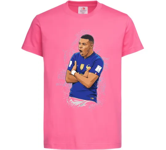 Дитяча футболка Mbappe art Яскраво-рожевий фото