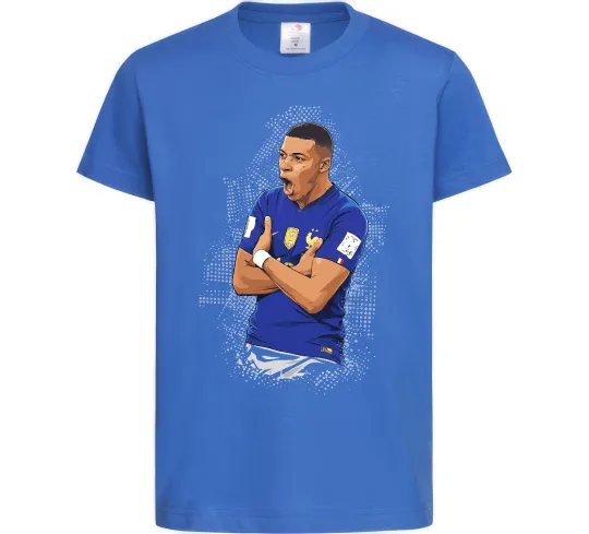 Дитяча футболка Mbappe art Яскраво-синій фото