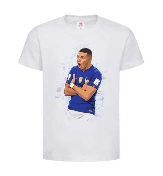 Детская футболка Mbappe art Белый фото