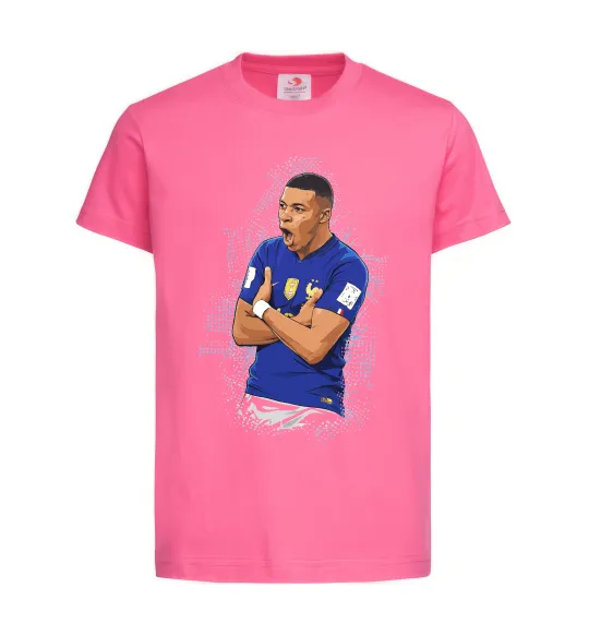 Детская футболка Mbappe art Ярко-розовый фото