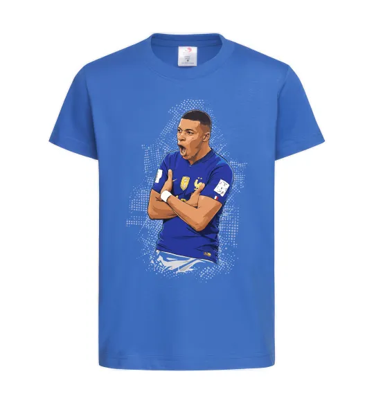Детская футболка Mbappe art Ярко-синий фото