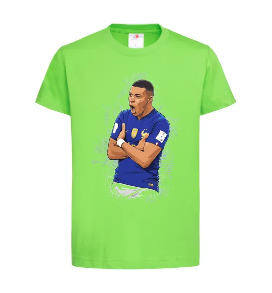 Детская футболка Mbappe art Лаймовый фото