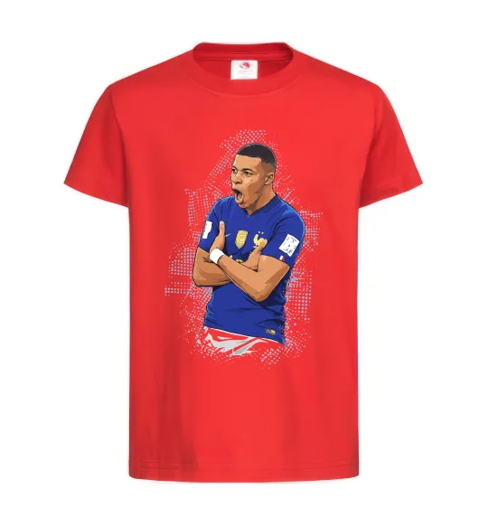 Детская футболка Mbappe art Красный фото