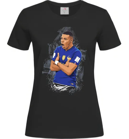 Женская футболка Mbappe art Черный фото