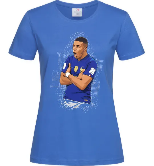 Женская футболка Mbappe art Ярко-синий фото