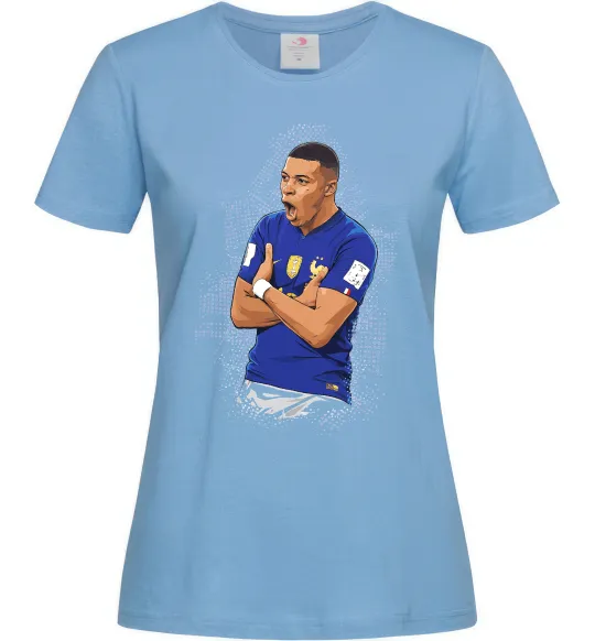 Женская футболка Mbappe art Голубой фото