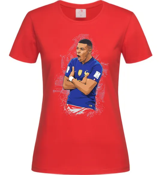 Женская футболка Mbappe art Красный фото