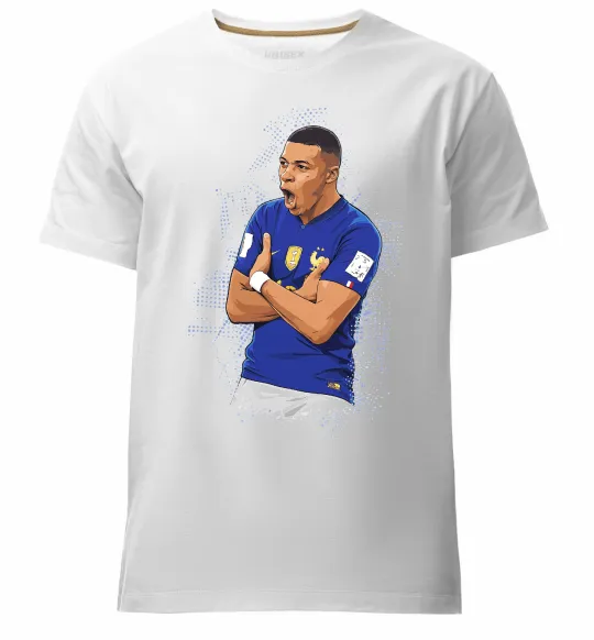 Мужская премиум футболка Mbappe art Белый фото