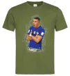 Мужская футболка Mbappe art Оливковый фото