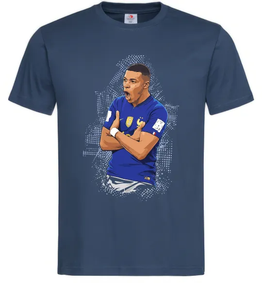 Мужская футболка Mbappe art Темно-синий фото