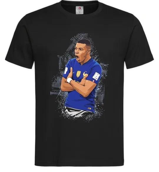 Мужская футболка Mbappe art Черный фото