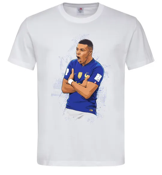Мужская футболка Mbappe art Белый фото