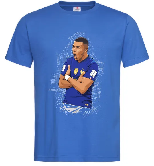 Мужская футболка Mbappe art Ярко-синий фото