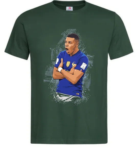 Мужская футболка Mbappe art Темно-зеленый фото