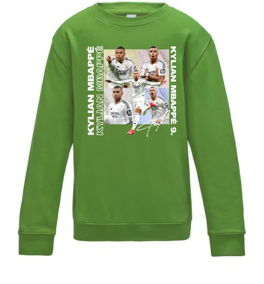 Детский Свитшот Мбаппе автограф Лаймовый фото