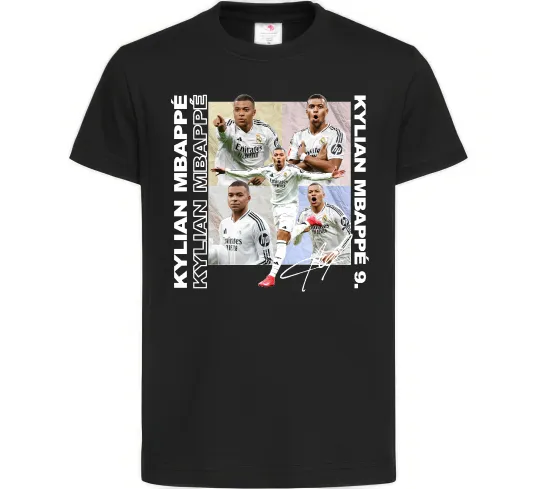 Детская футболка Мбаппе автограф Черный фото